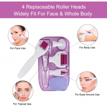 Derma Stamp Mesotherapie Microniddle Roller 6 EN 1 pour le visage Corps Barbe Derma Roller Titane Pour La Croissance Des Cheveux Mesoroller Dermaroller