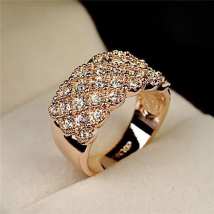 Shuosbai Luxe Dames Strass Incrusté Bague De Mariage Fiançailles Bijoux Cadeau
