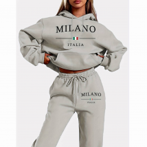 Women's Clothing 2pc Stylish Casual Letter Printed Tracksuit With Soft Fabric