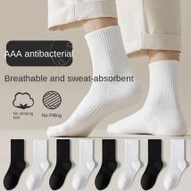 Chaussettes pour hommes chaussettes en coton pour hommes noir blanc gris chaussettes mi-mollet chaussettes de sport pour hommes chaussettes blanches longues chaussettes blanches fines en gros