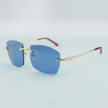 Lunettes de soleil à la mode Lunettes de soleil en fil métallique pour femmes et hommes Lunettes de soleil à verres transparents Lunettes de vue geek