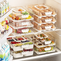 10-Piece Stackable Food Storage Set - BPA Free Airtight Containers For Refrigerator & Pantry (Fruits/Vegetables/Eggs/Spices Organization)​