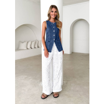 Women's Clothing Retro Fashion Sleeveless Waist Denim Jacket Vest Women