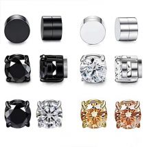 Boucles d'oreilles magnétiques à clip pour oreilles non percées, boucles d'oreilles en zircon, boucles d'oreilles unisexes tendance