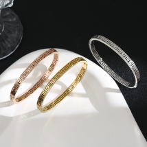 Women's bracelet letters titanium steel diamond set simple bracelet