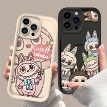 Soft Silicone Shockproof Protective Case for iPhone 16 15 14 13 12 11 Pro Max XS X XR 8 7 6S Plus SE 2020 Cartoon Labubu Cover