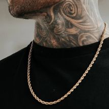 Chaîne torsadée pour hommes, chaîne tendance hip hop, collier pour hommes, chaîne en corde torsadée avec chaîne, accessoires vestimentaires