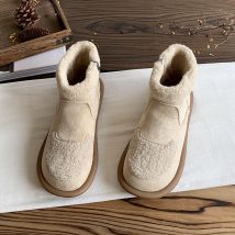 Chaussures pour femmes nouvelles chaussures plates à semelles plates et en coton velours chaussures chaudes d'hiver pour femmes