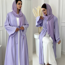 Vêtements pour femmes Robe Cardigan de couleur unie avec robe en perles Cardigan