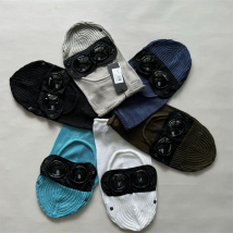 Lunettes de soleil à deux verres pour hommes et femmes, bonnets tricotés pour hommes, casquettes de crâne, bonnets d'extérieur pour femmes, bonnets d'hiver Uniesex, noir et gris