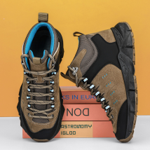 High top casual hiking shoes, labor protection shoes, anti slip and waterproof thick soles, casual