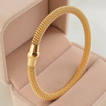 Bracelet à ressort en acier inoxydable avec boucle magnétique élastique, bijou tendance, bijou en acier titane