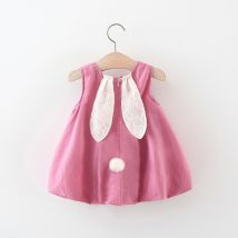 Robe rose pour fille Robe en coton pour bébé fille Robe de fête d'anniversaire pour enfants