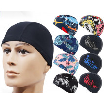 Bonnet de bain en tissu pour piscine, bonnet de bain unisexe à quatre aiguilles et six fils pour adulte avec équipement en carton