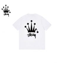 Stussy Crown Pattern Printed Cotton Short Sleeved T-shirt