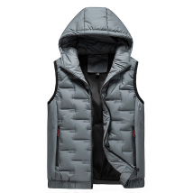 Gilet à capuche en coton pour homme, gilet de sport décontracté à la mode, manteau sans manches, gilet cardigan