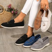 SHLIANG Mocassins en cuir suédé pour femmes Chaussures printemps-automne Mode Chaussures décontractées pour femmes Semelle en caoutchouc Mocassins plats pour femmes Chaussures confortables Y0190