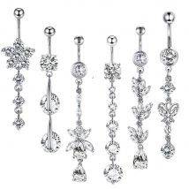 Anneau de nombril populaire, costume, anneau de nombril, piercing, bijoux, piercing du ventre, ensemble de 6 pièces