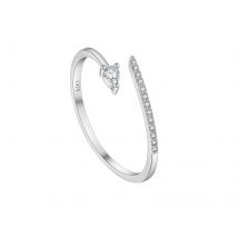 Women's Jewelry ​S925 Sterling Silver Adjustable Open Ring With Micro-Pave Zirconia - Geometric Irregular Design Stackable Index Finger Ring​