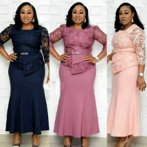 Robe longue en dentelle pour femmes