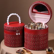 Factory Direct Sales Light Luxury Small Fragrance Style Bucket Bag Large Capacity Makeup Box Storage Box Souvenir Wedding Portable Home