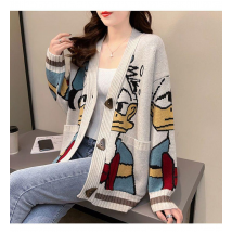 Cardigan tricoté ample et ample pour femme, vêtements d'extérieur polyvalents