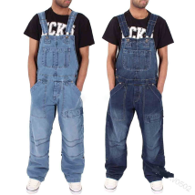 Men's Clothing  Programmer Science and Engineering Men's Versatile Overalls Men's Denim Overalls Fashion Simple Multi Pocket Loose Jeans