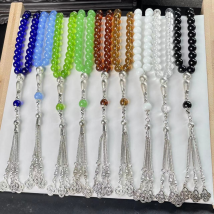 Bracelet chapelet unisexe en cristal de 33 perles de riz et 8 perles