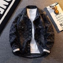 Veste de cowboy, tendance printemps-automne, cool et élégante, avec chemise à col, veste de travail ample et décontractée pour homme
