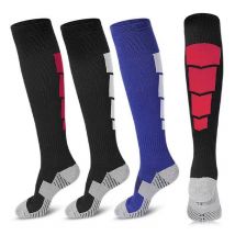 chaussettes de football longues et épaisses pour hommes et femmes, chaussettes de sport au-dessus du genou pour adultes