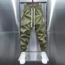 Pantalon sarouel décontracté de couleur unie pour hommes, sarouel à jambes extensibles épissé, tendance, Style coréen, coupe cintrée, nouvelle collection automne 2024