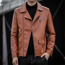 Veste de motard en cuir PU pour hommes, veste de costume à revers