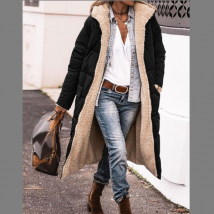 Manteau femme allongé et extra épais double tenue manteau femme hiver manteau en coton