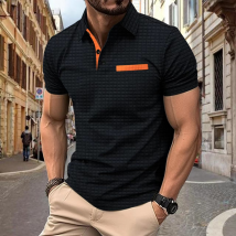 Vêtements pour hommes POLO d'été nouveau polo de sport à carreaux jacquard pour hommes