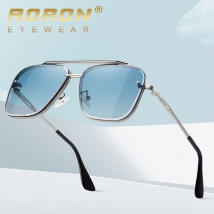Lunettes de Soleil Lunettes de Soleil polarisées pour Hommes, Lunettes de Soleil Miroir Classiques de Conduite en Plein air pour Hommes, Lunettes UV400 à Monture en métal
