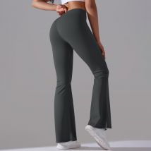 Pantalons à jambes larges pour femmes, bas de cloche de yoga, taille haute, pantalons de loisirs et de fitness