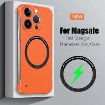 Coque magnétique fine sans cadre pour iPhone 13, 12, 11, 16E, 15, 14 Pro Max, 16 Plus