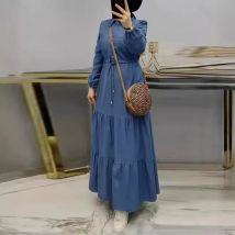 Vêtements pour femmes Jupe longue à coutures bleues Robe en jean à la mode et élégante