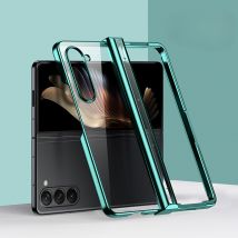 Coque de téléphone transparente galvanisée pour Samsung Galaxy Z Fold 6 5 4 3 Fold6 Fold5 Fold4 Fold3 Charnière de protection