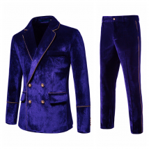 Robe de costume homme croisée en velours doré
