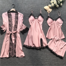 Vêtements pour femmes, chemise de nuit sexy quatre pièces avec coussinets d'allaitement