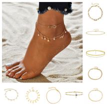 Collection de bijoux bohème réglable pour l'été avec plusieurs accessoires de plage en alliage à la mode