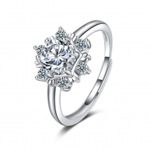 Yamaler Bague Brillant Strass Incrustation Flocon De Neige Anneau Ouvert Décoration Élégante Bijoux En Cuivre Femmes Bague De Doigt Banquet Accessoires Bijoux Cadeau