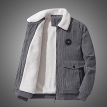 Vêtements pour hommes Manteau d'hiver décontracté à revers pour hommes avec polaire en polaire d'agneau