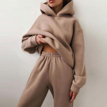 Sweat-shirt et pantalon épais à manches longues pour femmes, vêtements décontractés à la mode, costume deux pièces