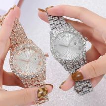 montre femme grand diamant vente chaude montre britannique grand cercle diamant montre grand cadran diamant pour femme