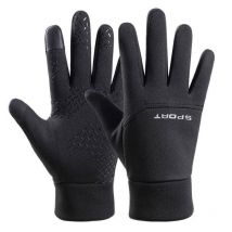 Gloves for outdoor warmth, men's anti slip touch screen, waterproof cold resistant with fleece, cycling driving, winter