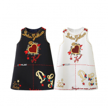 Vêtements pour filles, robe pour enfants, robe d'amour pour filles, robe sans manches, vêtements pour enfants