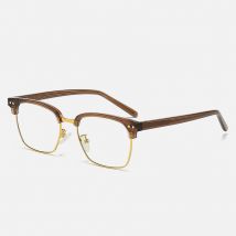 Lunettes de vue pour hommes, nouvelle mode rétro, monture carrée, monture de lunettes, monture de lunettes, métal, miroir plat, anti-lumière bleue