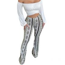 Vente chaude Femmes Évasées Bas De Cloche Floral Boho Taille Haute Coupe Flare Leggings Extensible Bootcut Yoga Hippie Pantalon